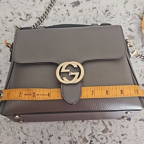 Gucci Taupe Pebbled Leather Shoulder Bag with COA - Picture 13 of 17